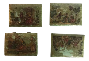 Traditional Green Dresser Boxes - Set of 4