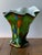 An exceptional and substantial vintage mid-century modern hand-blown art glass fazzoletto (handkerchief) centerpiece vase....