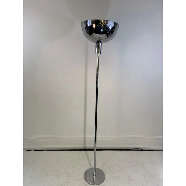 Art Deco Art Deco Chrome Modernist Torchiere by Gilbert Rohde For Sale - Image 3 of 9