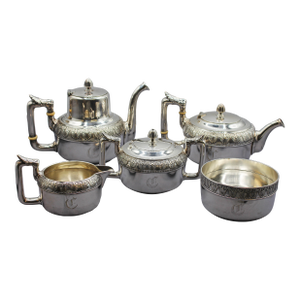 C. 1870s Gorham Silver Soldered 5-Piece Tea & Coffee Service