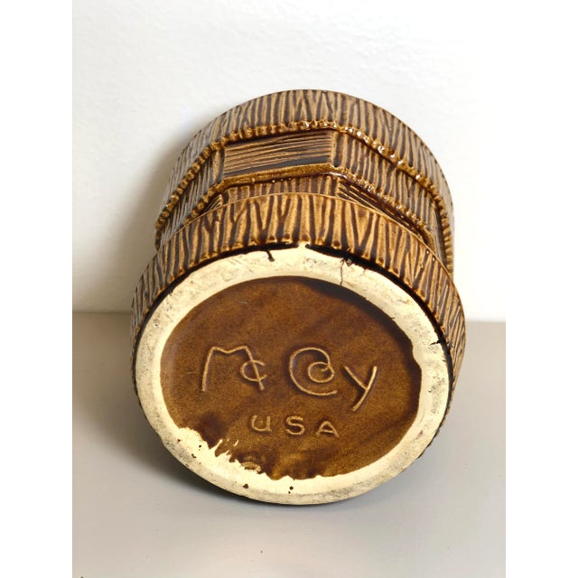 McCoy Pottery 1940s - 1960s Small "Light Brown" Mid-Century Flower Pot and Saucer For Sale - Image 4 of 6