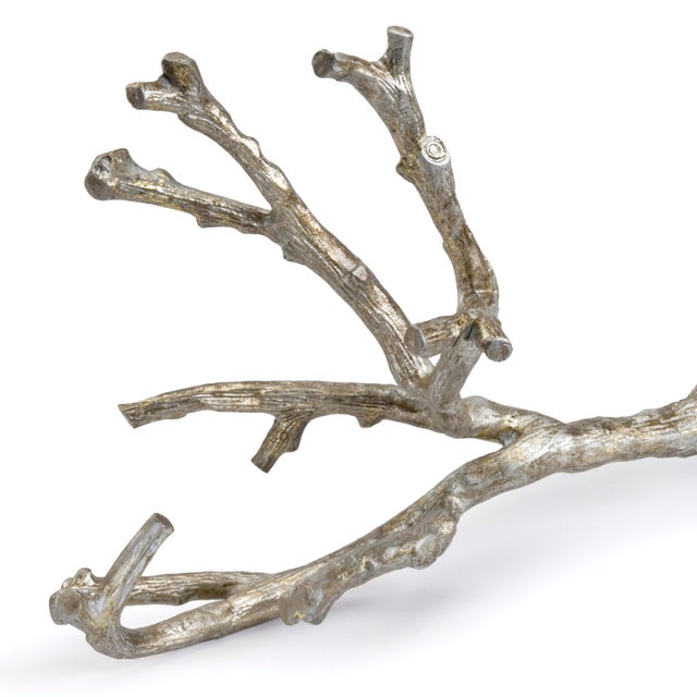 Transitional Regina Andrew Metal Branch in Ambered Silver For Sale - Image 3 of 6