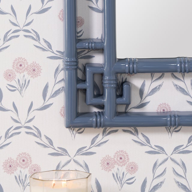 Spritely Home Shing Pagoda Wall Mirror, Glossy Denim For Sale - Image 4 of 6