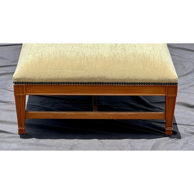 Brown David Sutherland “Hameau” Teak Bench by John Hutton – Indoor/Outdoor Bench For Sale - Image 8 of 11