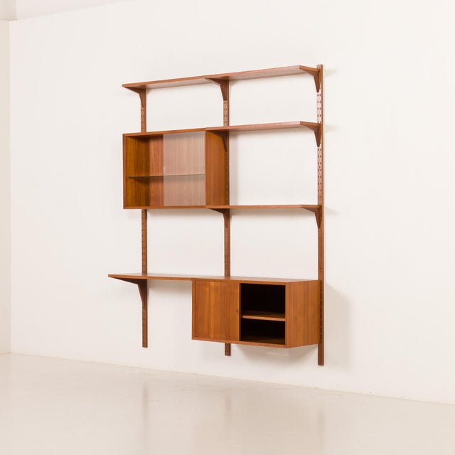 Cado Teak Home Office Wall Unit by Poul Cadovius for Cado, 1960s For Sale - Image 4 of 18