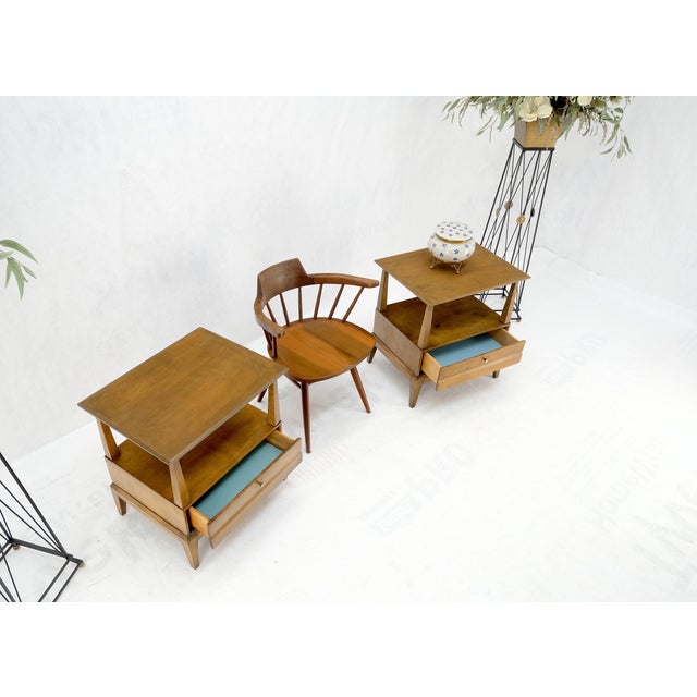 Pair Heywood Wakefield Mid-Century Modern One Drawer Nightstands End Tables Mint For Sale - Image 9 of 17