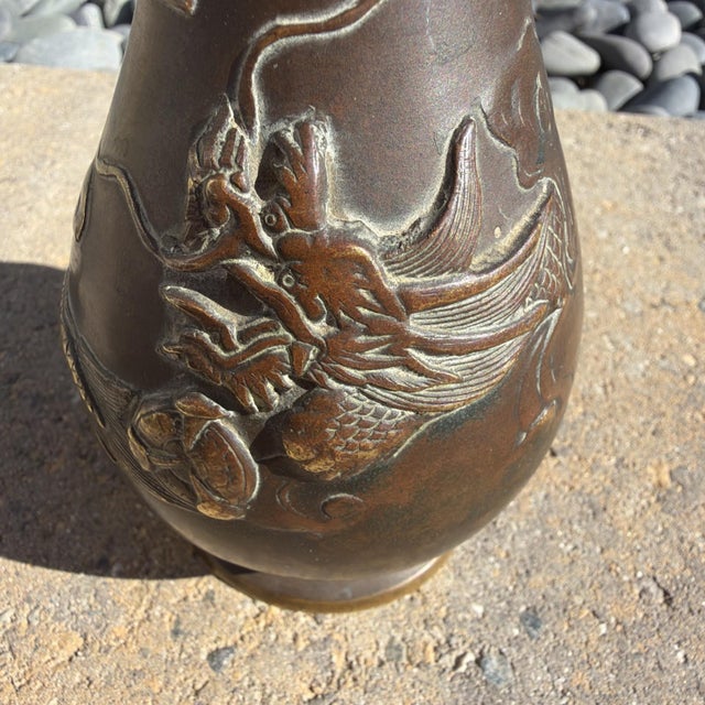 Antique Japanese Bronze Dragon Vase, Meiji–Taishō Period, Signed Base, c.1900 For Sale - Image 12 of 12