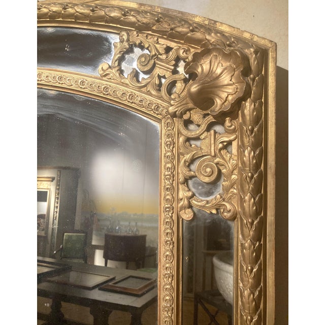 Antique French Louis XV Style Full Length Giltwood Pier Mirrors, 19th Century, Set of 2 For Sale - Image 14 of 18