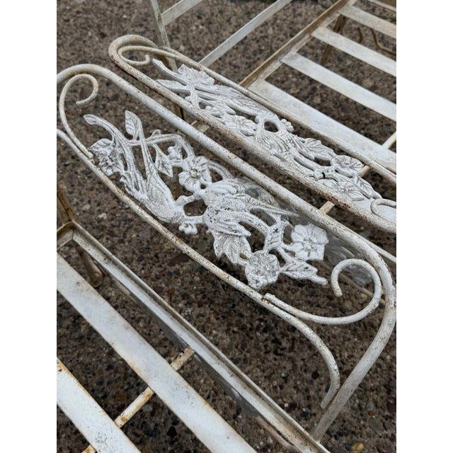 Vintage Russell Woodard "Kissing Birds" Wrought Iron Patio Lounge Chair - Pair For Sale - Image 4 of 17