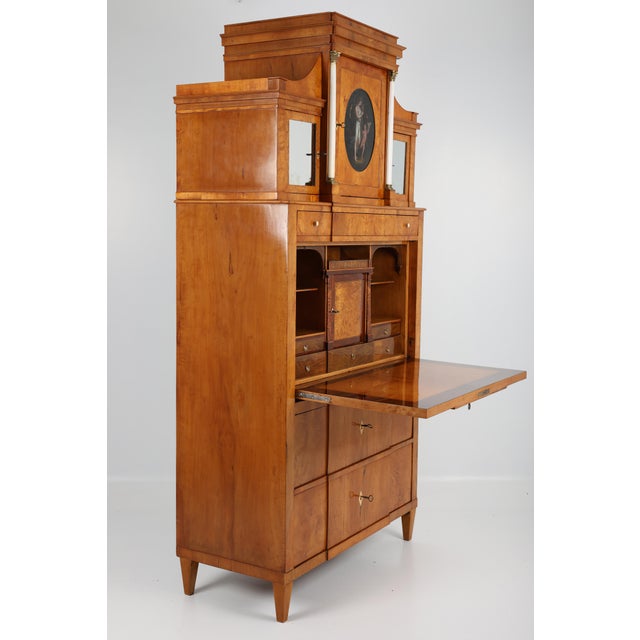 Biedermeier Secretary in Pearwood, Braunschweig, Germany, 1820s For Sale - Image 14 of 18