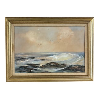 1950s Walter McCown Nautical Seascape Oil Painting For Sale