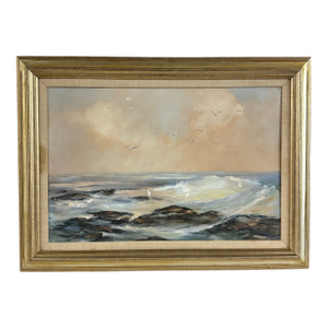 1950s Walter McCown Nautical Seascape Oil Painting