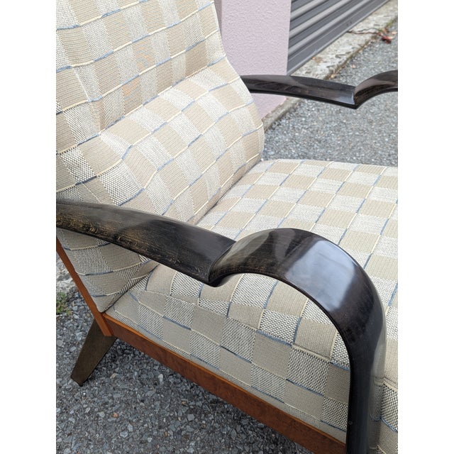1990s Postmodern Burl Wood Lounge Chair and Ottoman Attributed to Adam Tihany for Pace Collection, C. 1990, Italian For Sale - Image 5 of 12