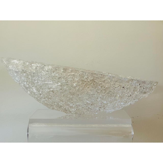 Early 21st Century Contemporary Italian Venetian-Style Webbed Glass Bowl For Sale - Image 5 of 12