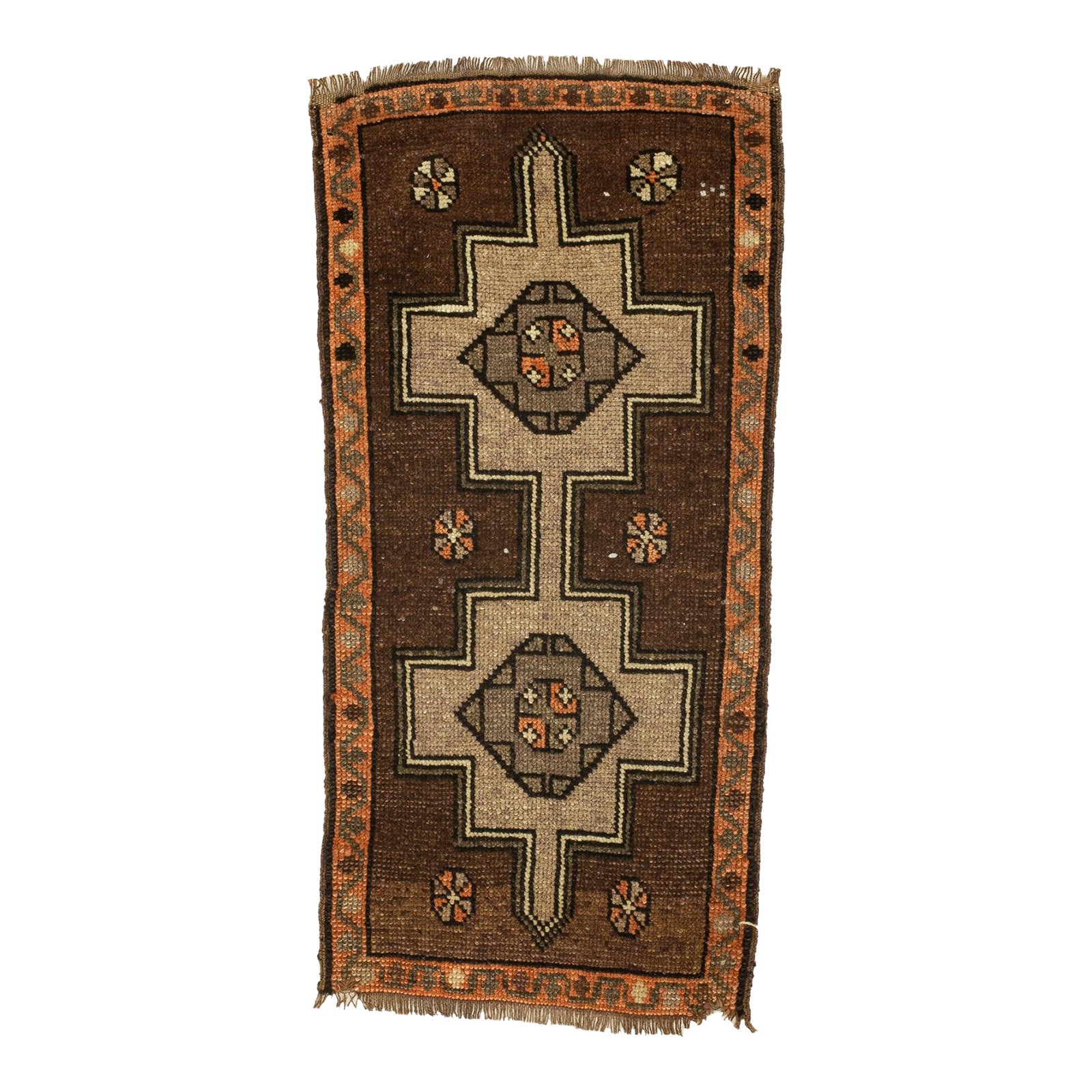 Vintage Brown Turkish Rug | Chairish