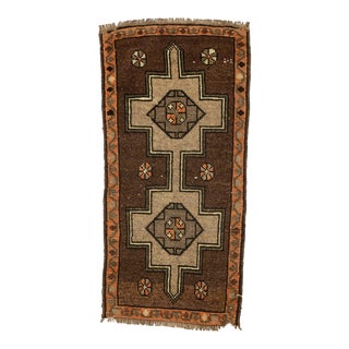 Vintage Brown Turkish Rug For Sale