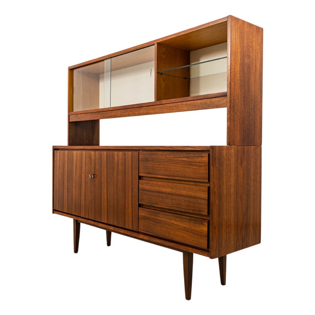 Vintage Sideboard with Display Unit from Swarzędzkie Fabryki Mebli, 1970s For Sale
