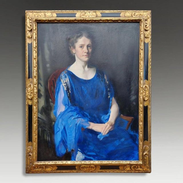 An outstanding three-quarter-length portrait by the renowned british-canadian artist archibald george barnes rp, roi, ri...
