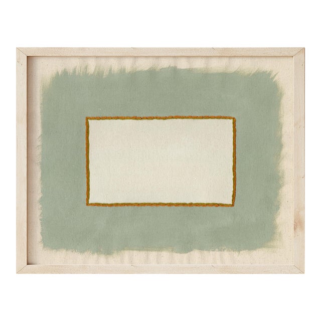 Minimalist Neutral Sage Green Art Print, Emily Keating Snyder, 16 X 20 Print in Wood Frame For Sale