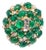 14k Yellow Gold Emerald & Diamond Cluster Ring, Size 7 For Sale