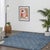 Textile 8x11 Blue Hand-Knotted Wool Diamond Lattice Stripes Tribal Modern Carpet Rug For Sale - Image 7 of 8