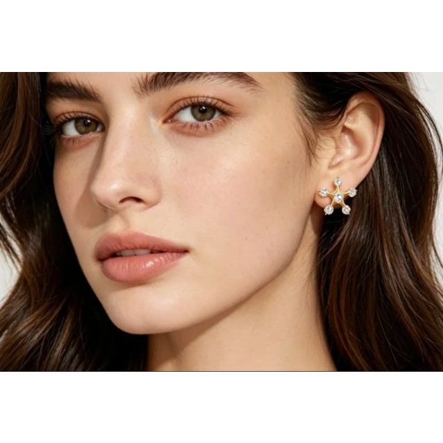 Material: 18K Yellow Gold - durable and elegant Stones: Brilliant Round Diamonds - total carat weight (add if known)...