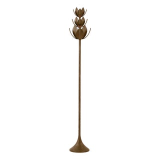 Julie Neill by Visual Comfort Signature Alberto 70" Floor Torchiere in Antique Bronze Leaf For Sale