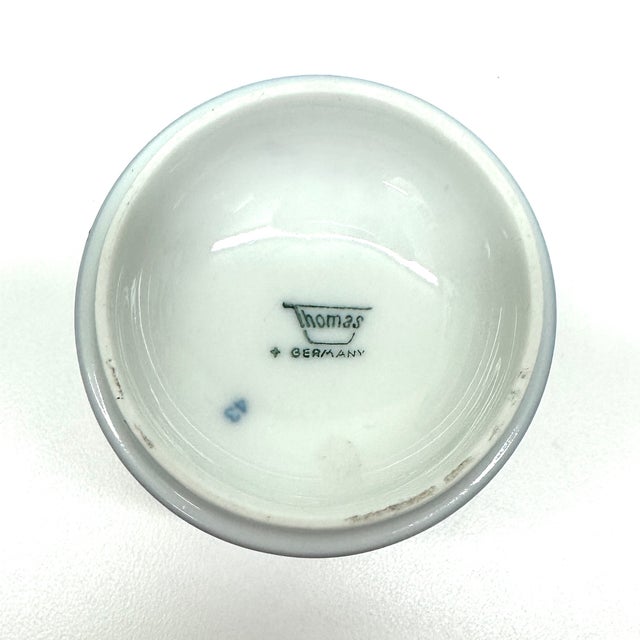 Mid 20th Century Minimalist Blue & White Creamer & Sugar Bowl Set by Thomas Germany For Sale - Image 10 of 11