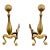Vintage Cannonball Brass Andirons—a Pair For Sale