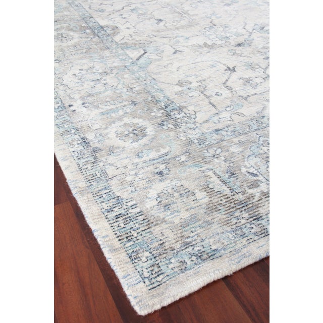 Textile Exquisite Rugs Biron Handmade Wool & Viscose Beige & Blue - 14'x18' For Sale - Image 7 of 9