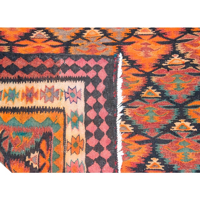 Early 20th Century Persian Qazvin Kilim Rug For Sale - Image 11 of 15