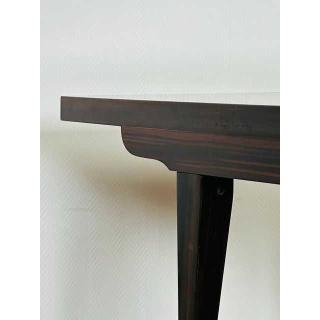 Art Deco Macassar Ebony Extendable Dining Table, France, 1940s For Sale - Image 9 of 17
