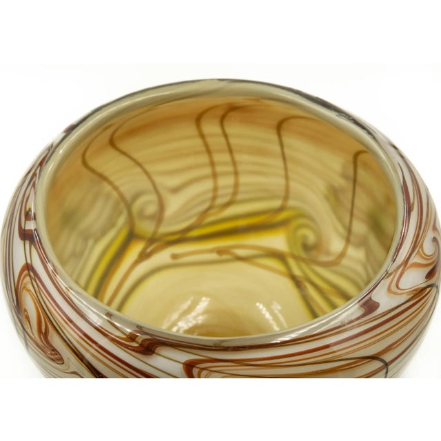 Daniel Edler Trellis Tri Floral Art Glass Bowl For Sale In Miami - Image 6 of 9