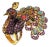 Bochic "Peacock" Vintage Diamond, Sapphire, Ruby & Gem Ring Set 18K Gold & Silver For Sale