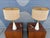 1960s Pair of Sculptural Mid-Century Modern Table Lamps With Pleated White Bases and Brass Accents For Sale - Image 5 of 10