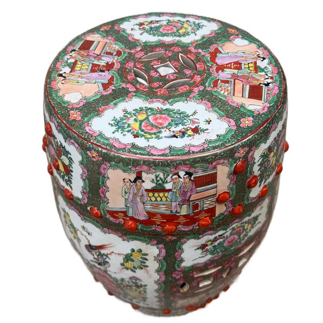Mid 20th Century Famille Rose / Rose Medallion Porcelain Garden Stool For Sale - Image 4 of 10