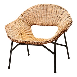 Rattan Lounge Chair by P.J. Muntendam for Gebr. Jonkers, Netherlands, 1954 For Sale