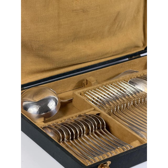 Vintage French Japonais Silver-Plated Flatware Service from Christofle, France, 1930s, Set of 37 For Sale - Image 4 of 14