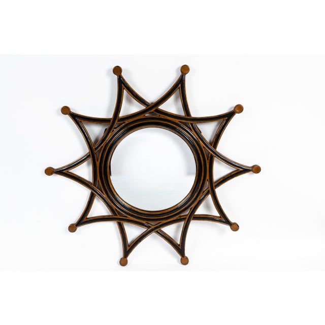 Traditional Ebonized and Gilt Sun Burst Mirror, 20th Century For Sale - Image 3 of 7