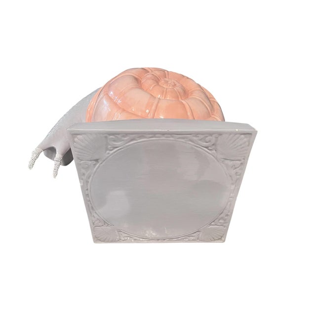 Ceramic 1976 Vintage Boho Glazed Ceramic Snail Garden Stool For Sale - Image 7 of 9