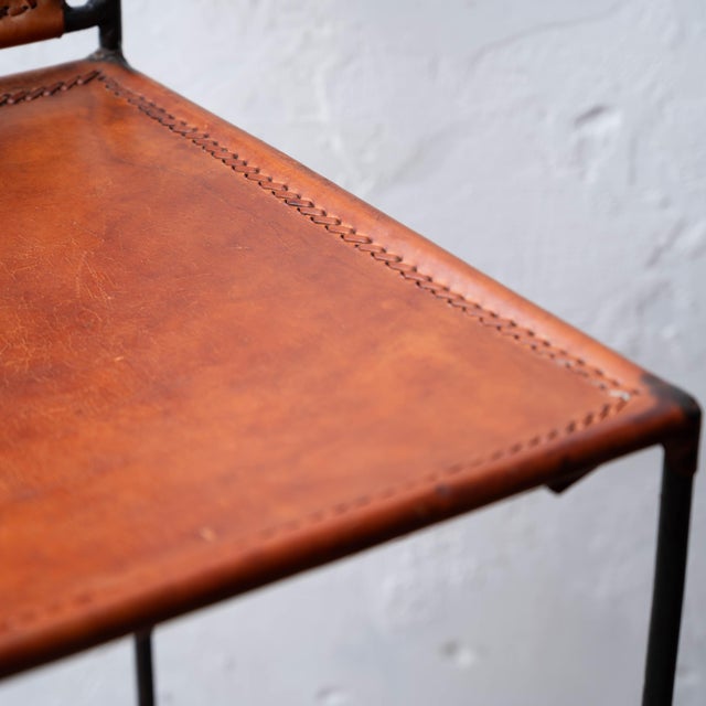 Spanish Hacienda Wrought Iron & Leather Barstools, 1960s For Sale - Image 11 of 13