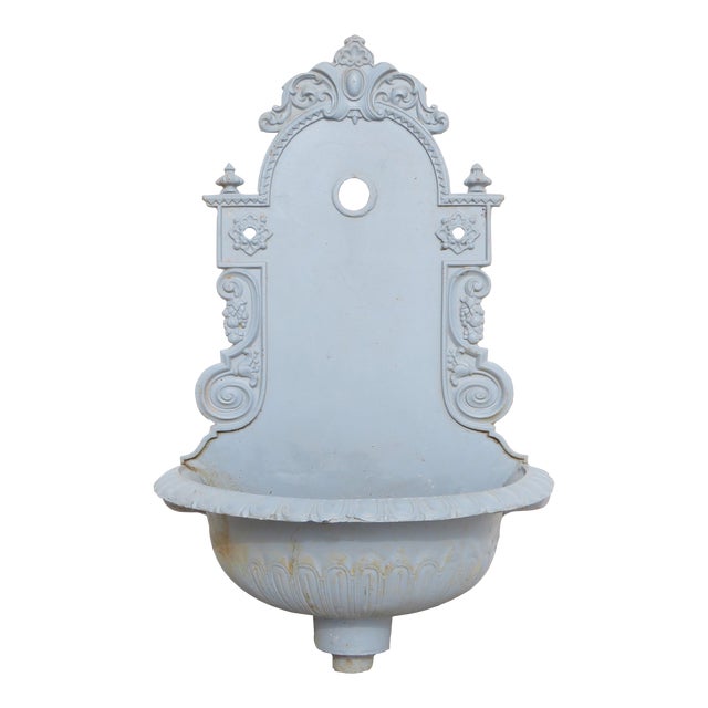 Antique French Blue Cast Iron Wall Fountain Chairish