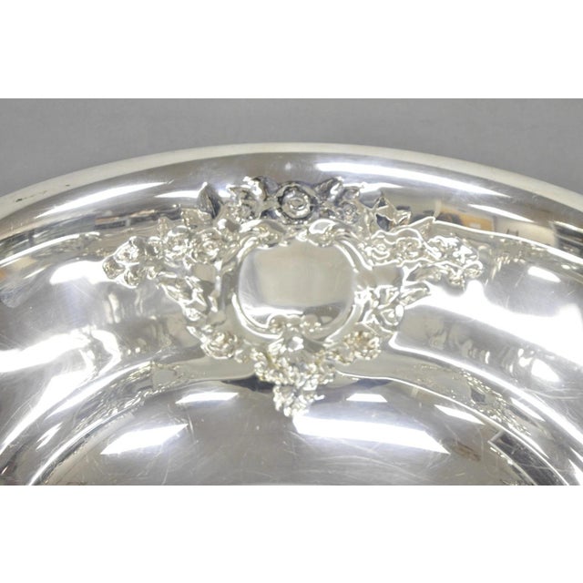 Mid 20th Century Victorian Floral Repousse Silver Plated Punch Bowl Champagne Chiller Ice Bucket For Sale - Image 9 of 14