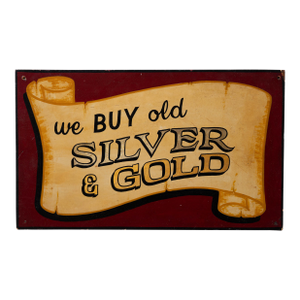 Vintage Silver & Gold Trade Sign