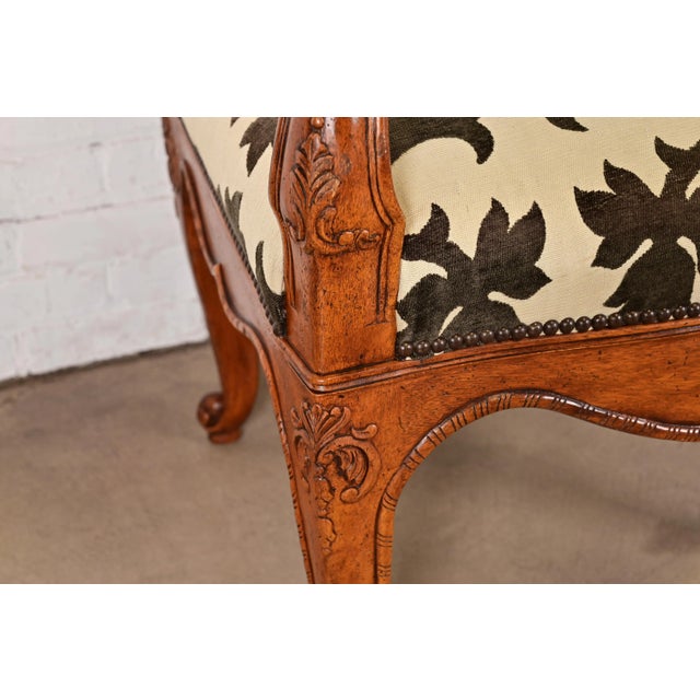 Baker Furniture French Provincial Louis XV Carved Walnut Dining Chairs, Set of Eight For Sale - Image 11 of 16