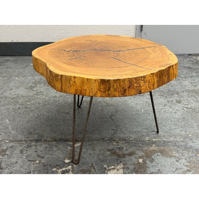 Live Edge Wood Slab Coffee Table For Sale - Image 4 of 12
