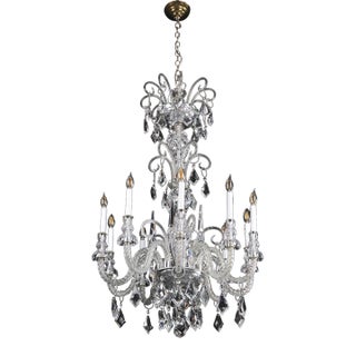 Vintage Bohemian Molded Glass Crystal Chandelier For Sale