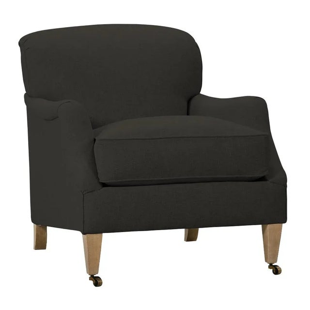 Alcott Chair, Charcoal Linen For Sale - Image 12 of 12