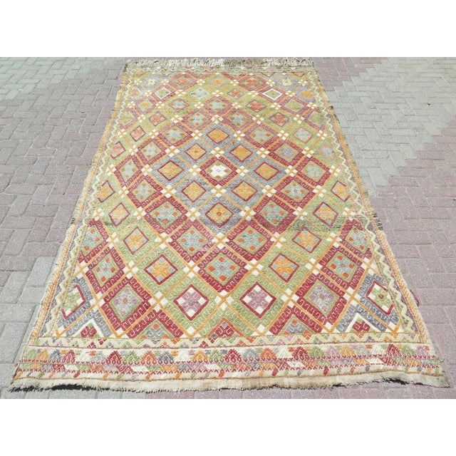 60s Turkish Handmade Boho Kilim Area Rugs For Sale - Image 11 of 11
