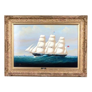 Anthony Skuse, Marine Seascape of The Ellen Stuart Ship, Oil Painting For Sale